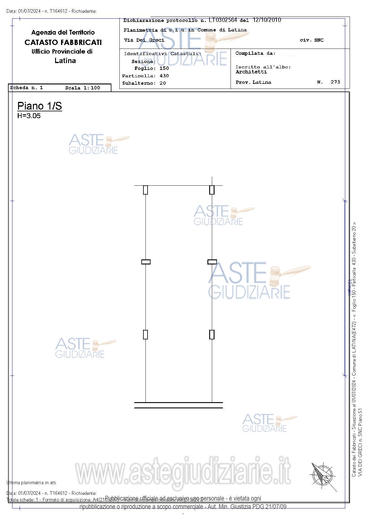 Planimetria del bene