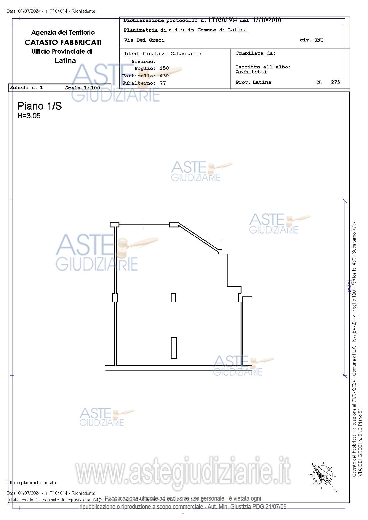 Planimetria del bene