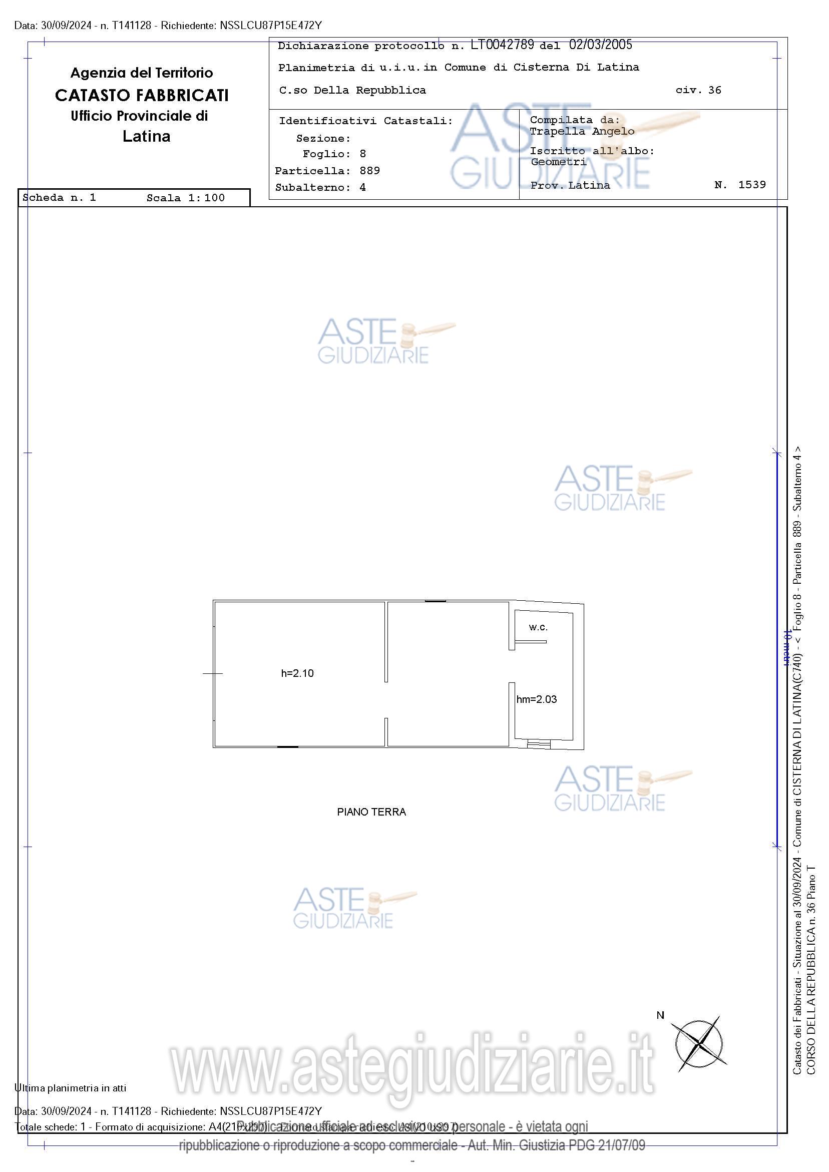 Planimetria del bene