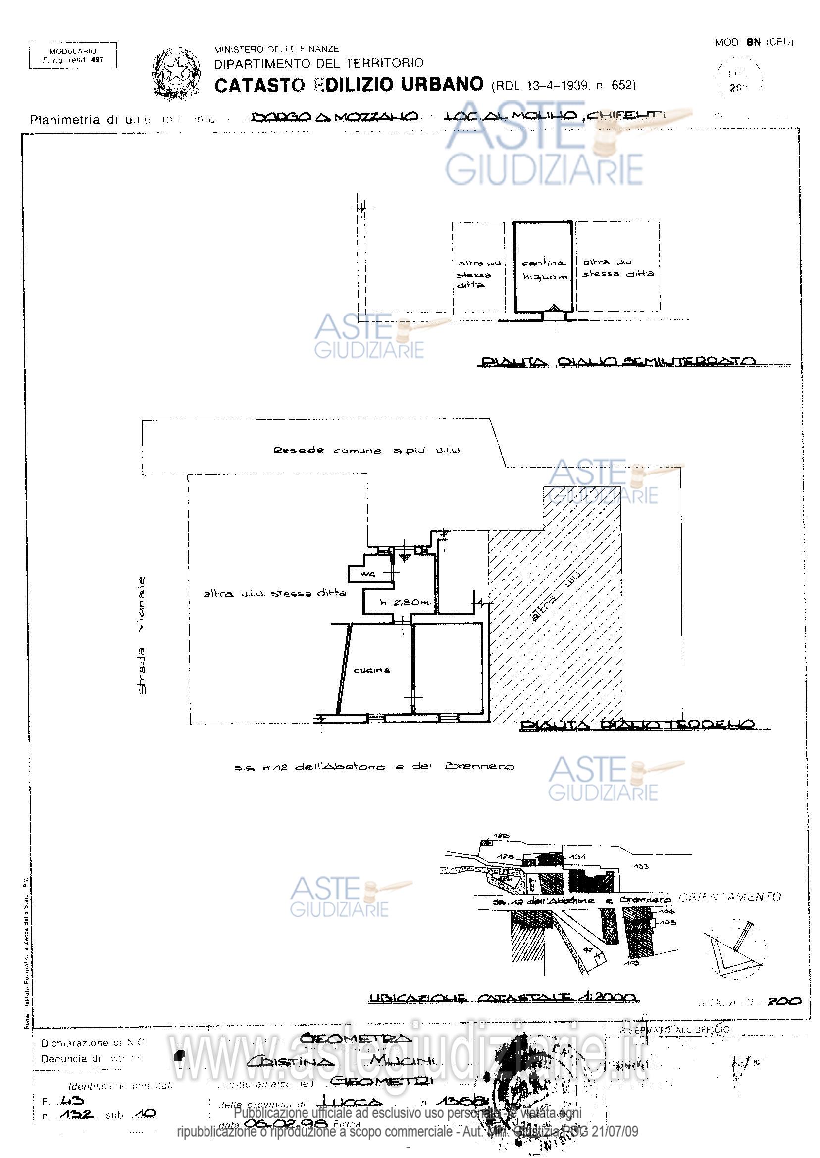 Planimetria del bene