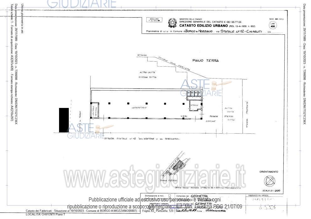 Planimetria del bene