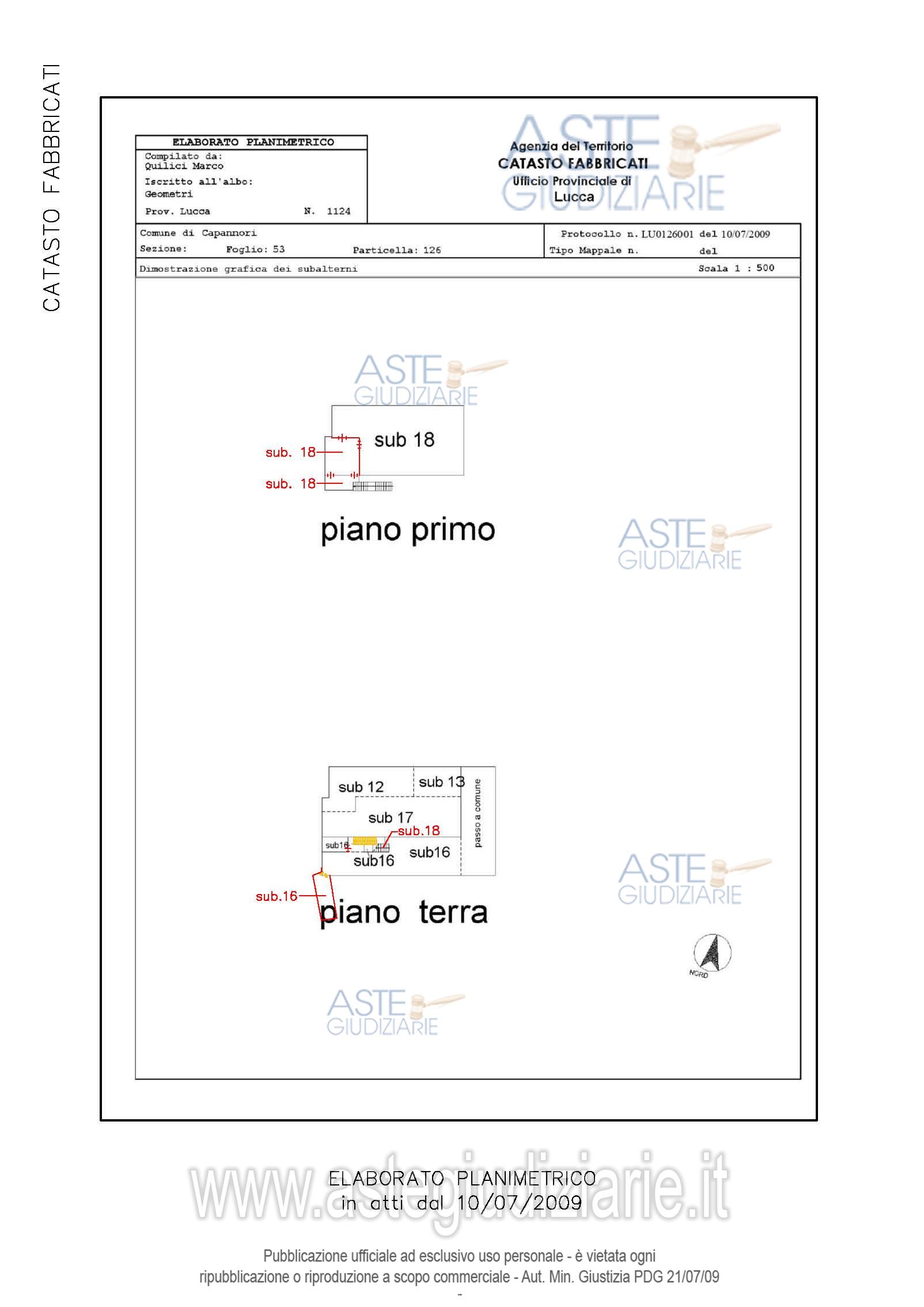 Planimetria del bene