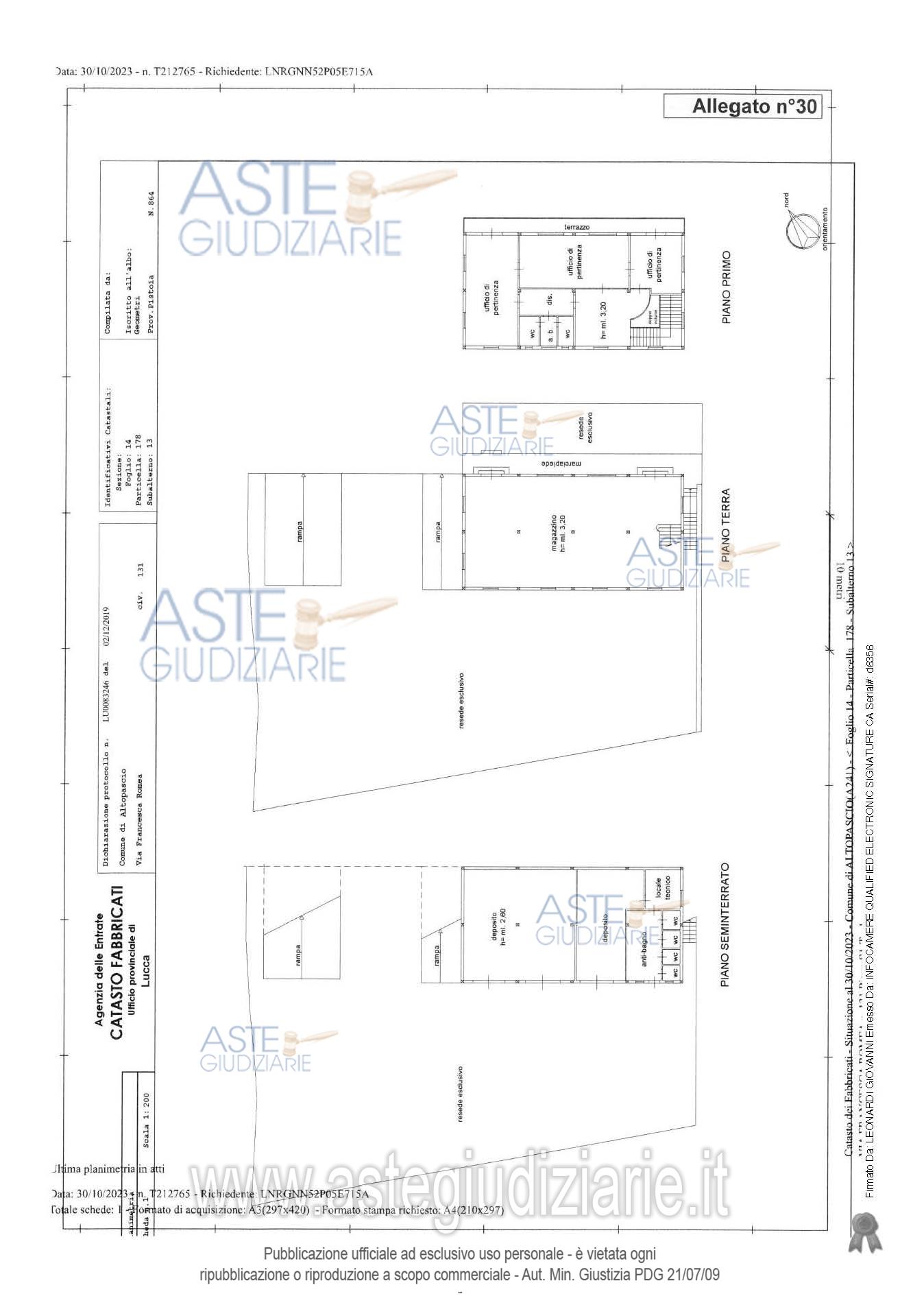 Planimetria del bene