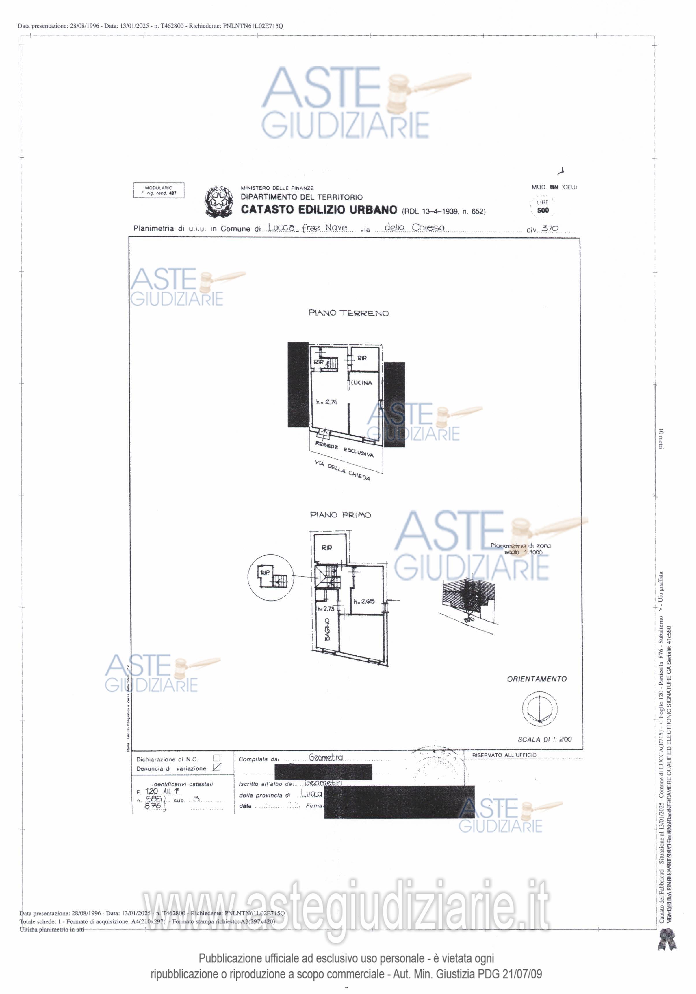 Planimetria del bene