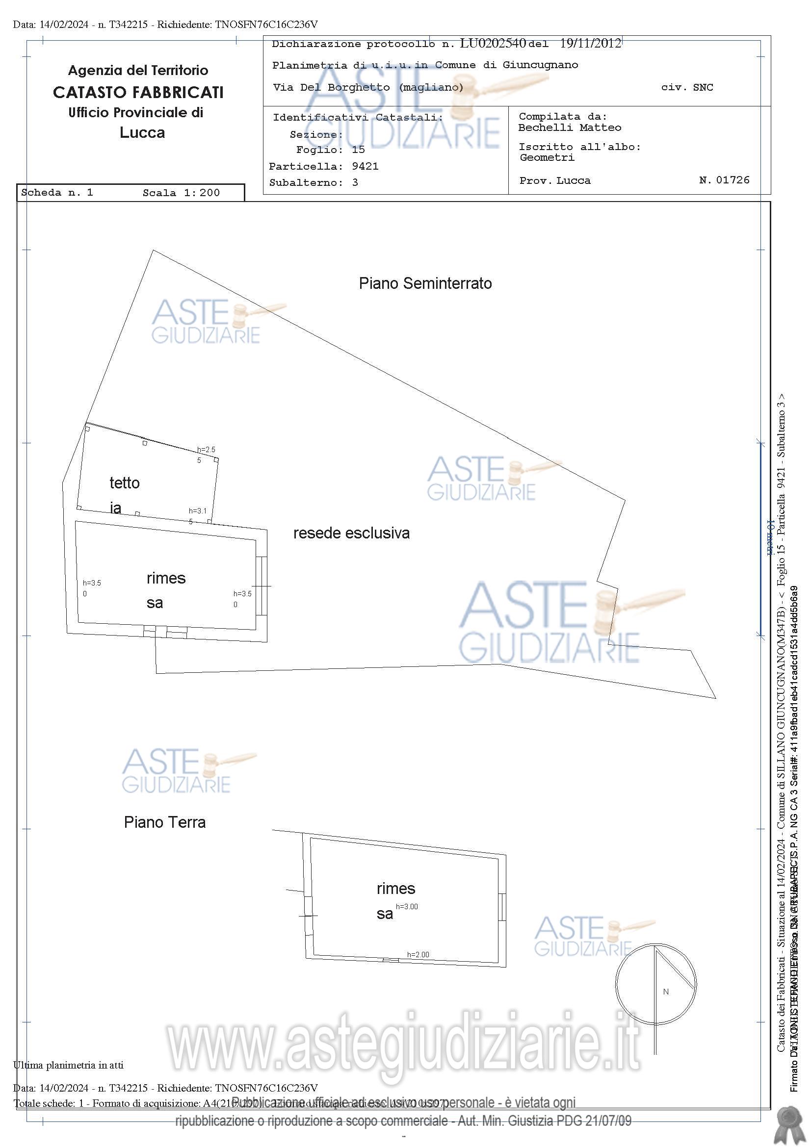 Planimetria del bene