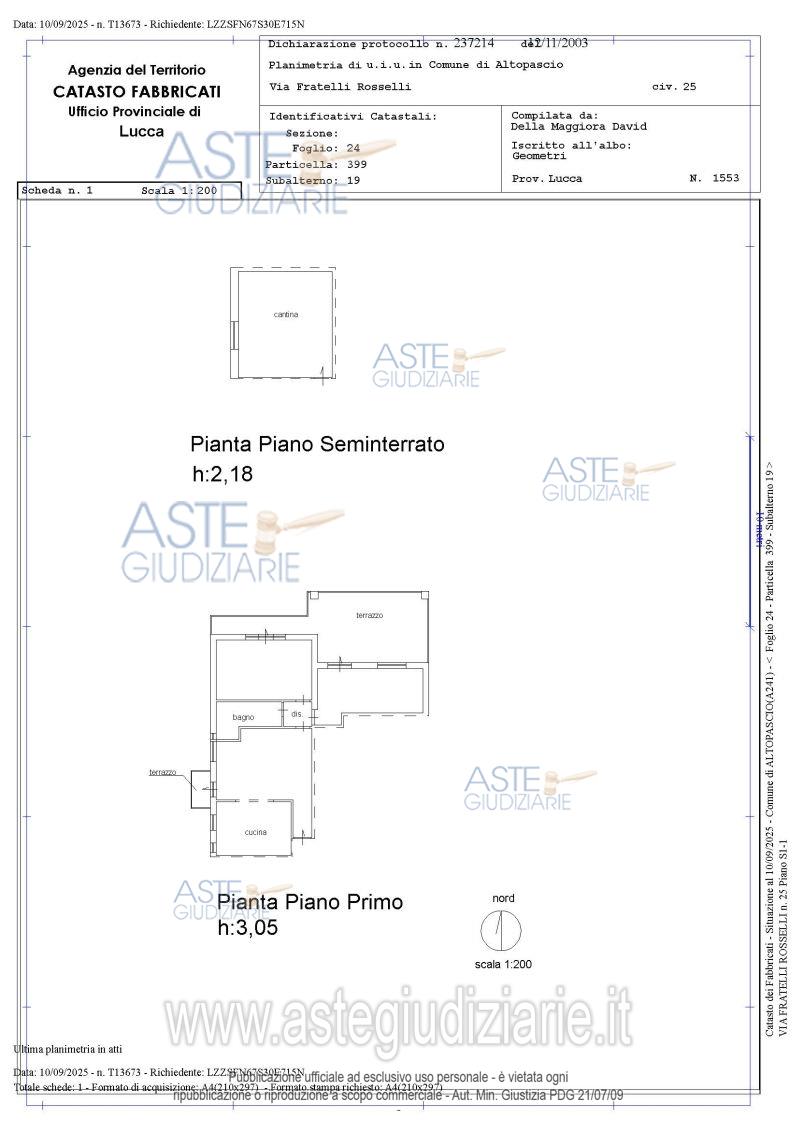 Planimetria del bene