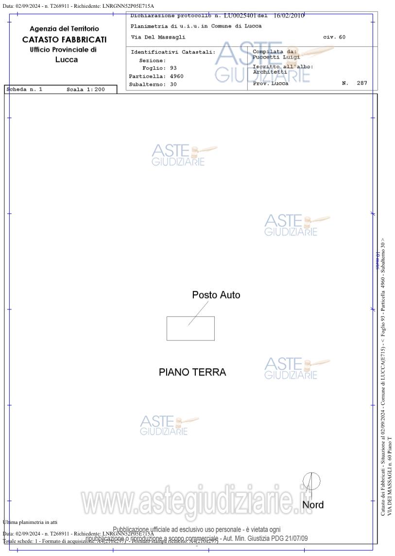 Planimetria del bene