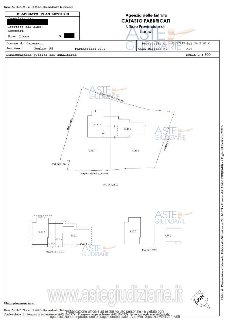 Planimetria del bene