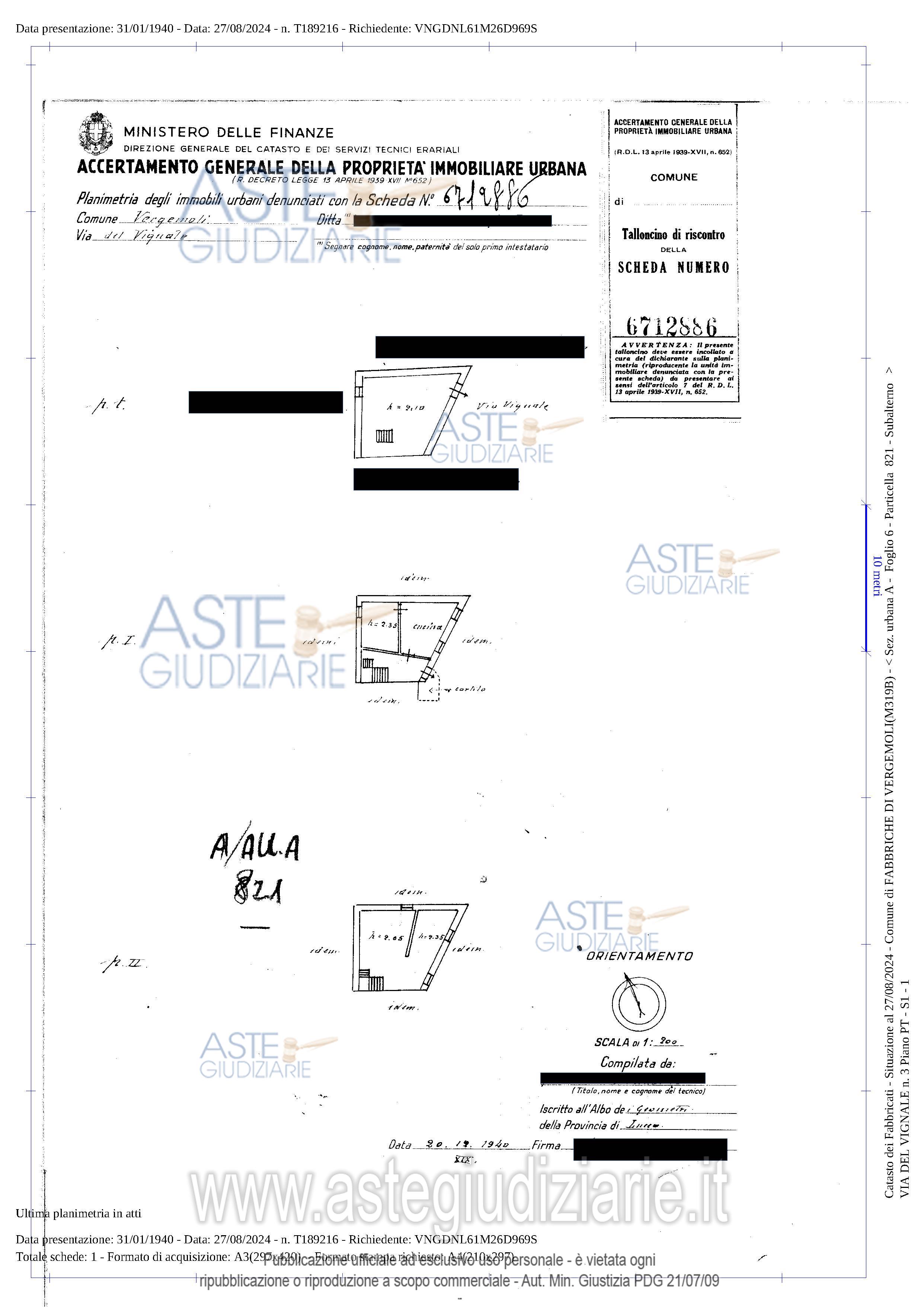 Planimetria del bene