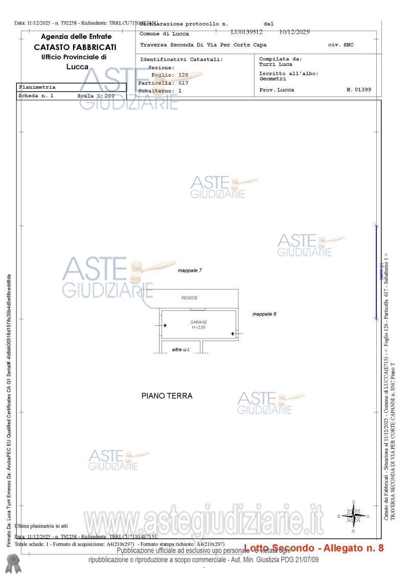 Planimetria del bene