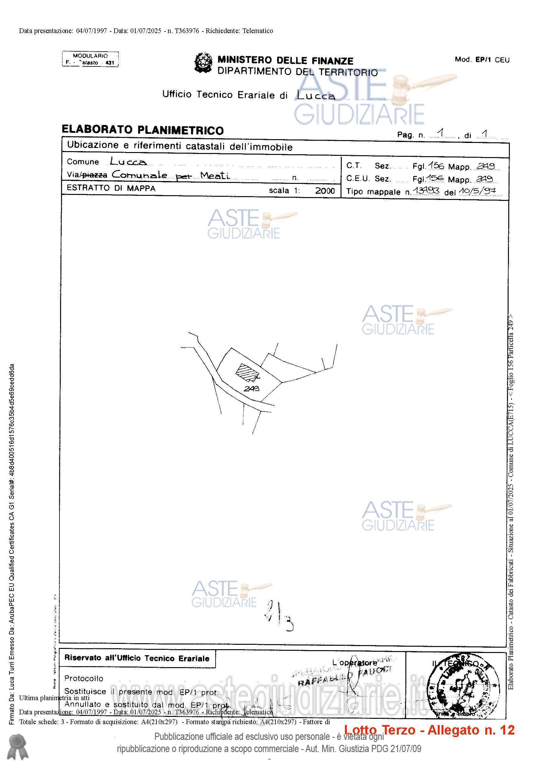 Planimetria del bene