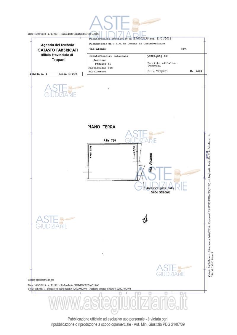 Planimetria del bene