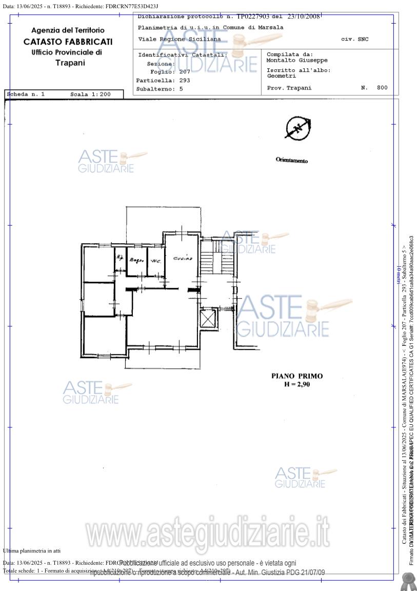Planimetria del bene