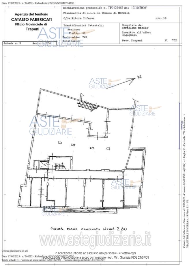 Planimetria del bene