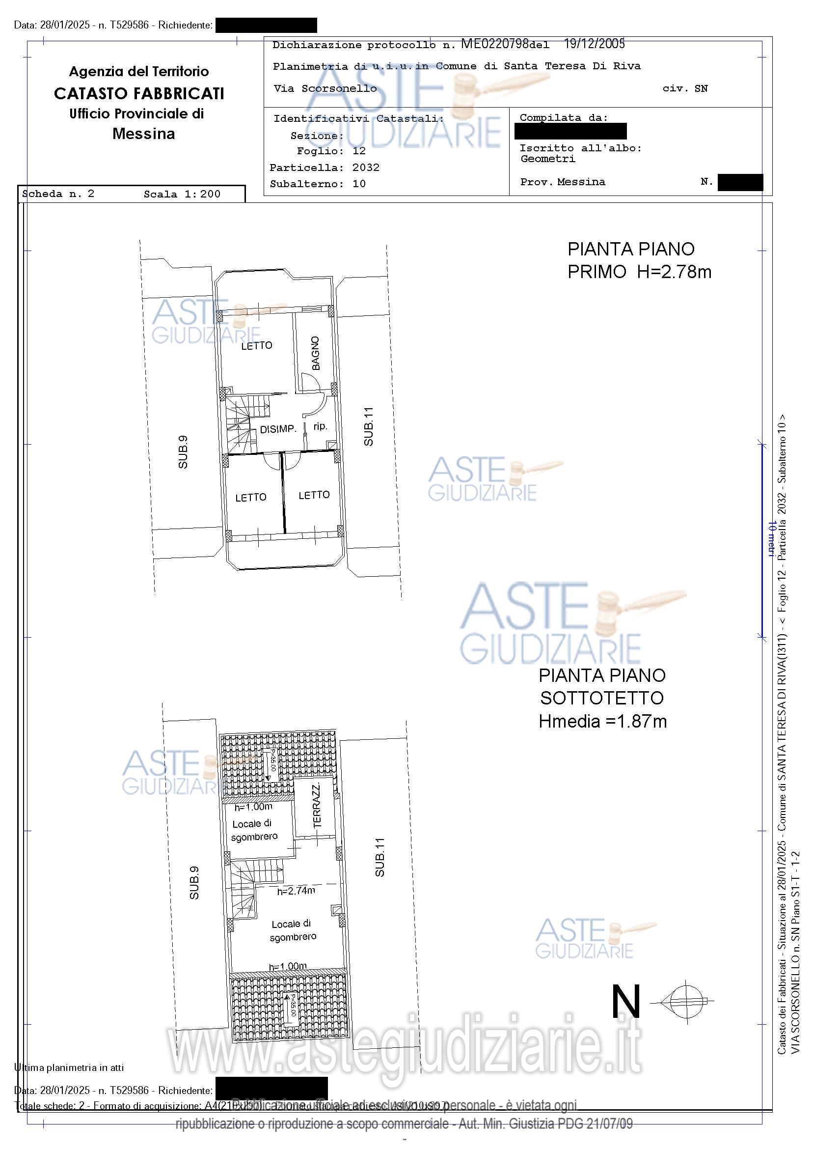 Planimetria del bene