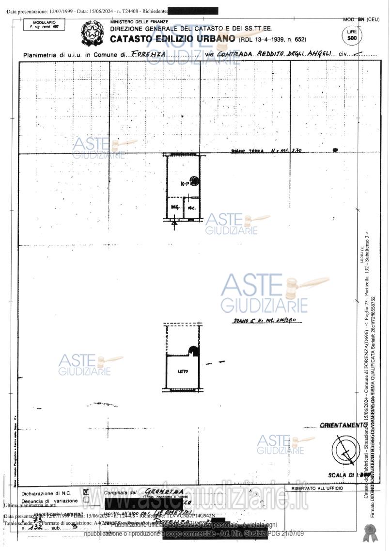 Planimetria del bene