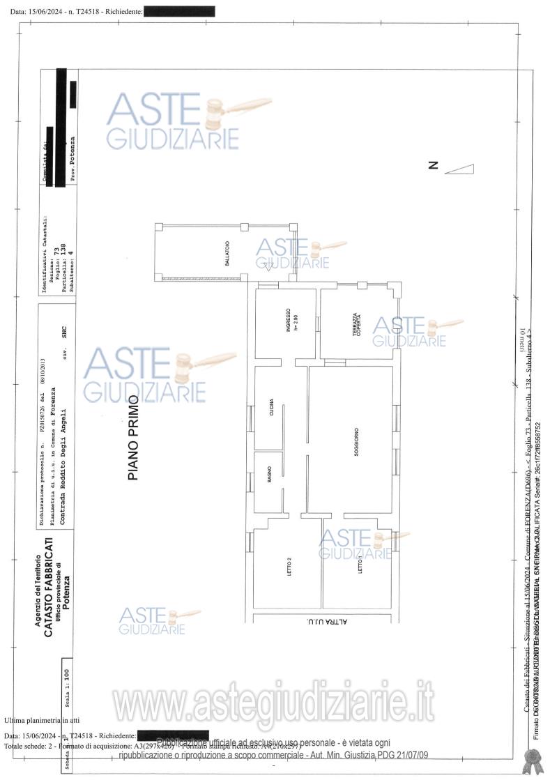 Planimetria del bene