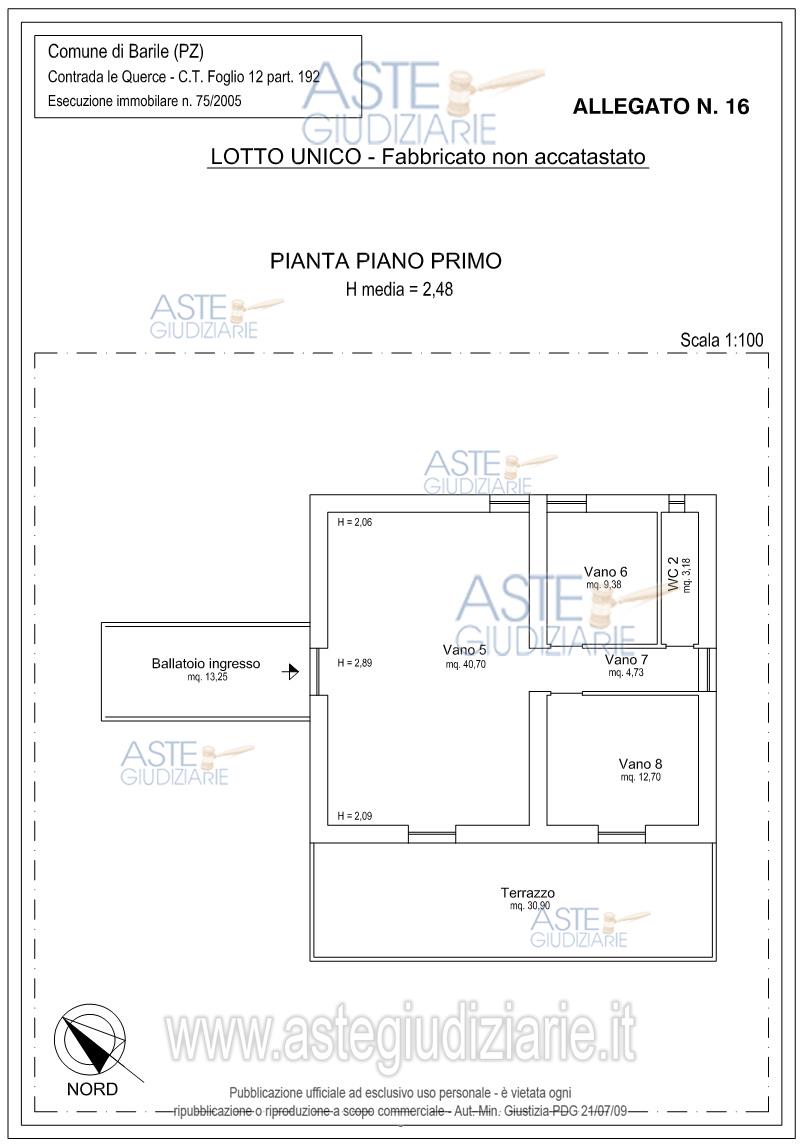 Planimetria del bene