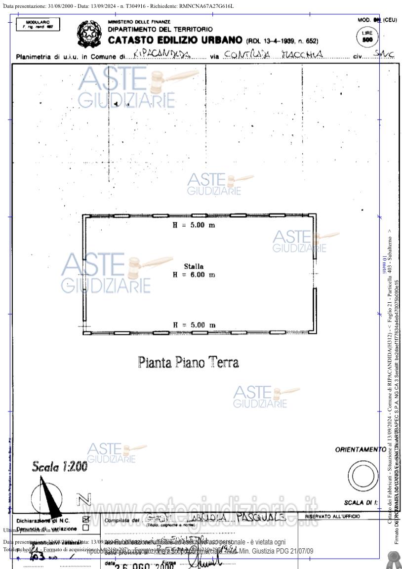 Planimetria del bene