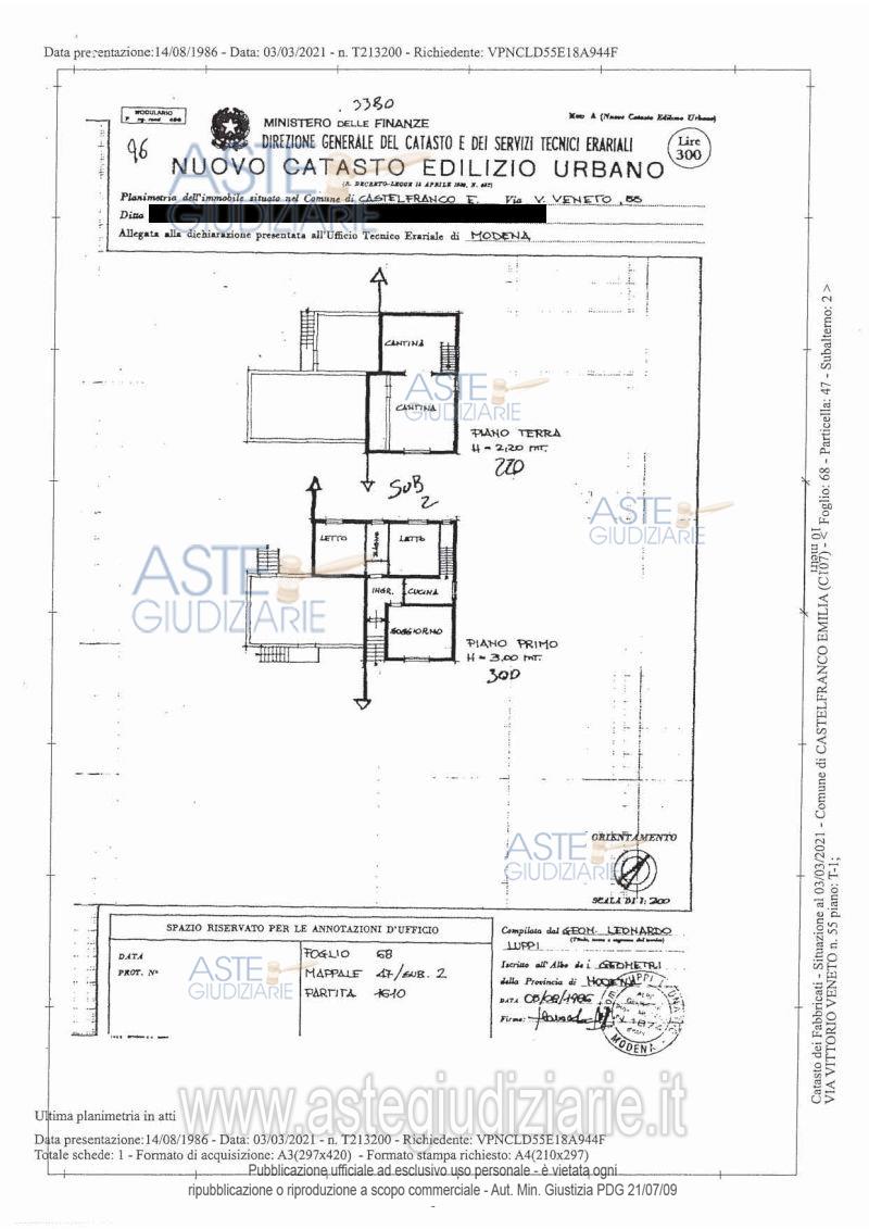 Planimetria del bene