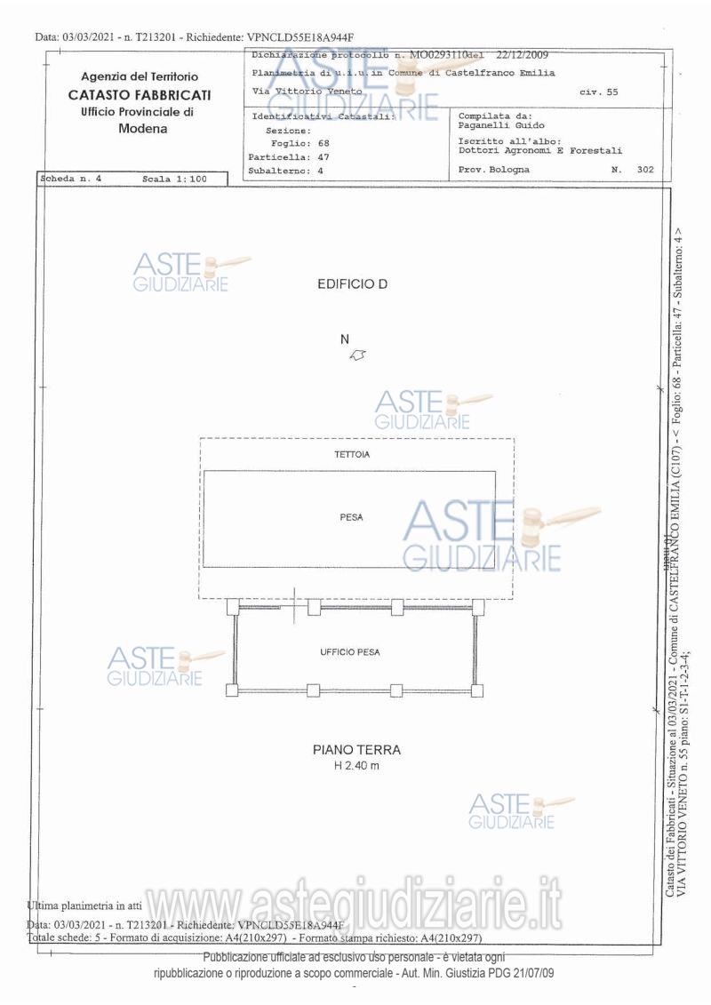 Planimetria del bene