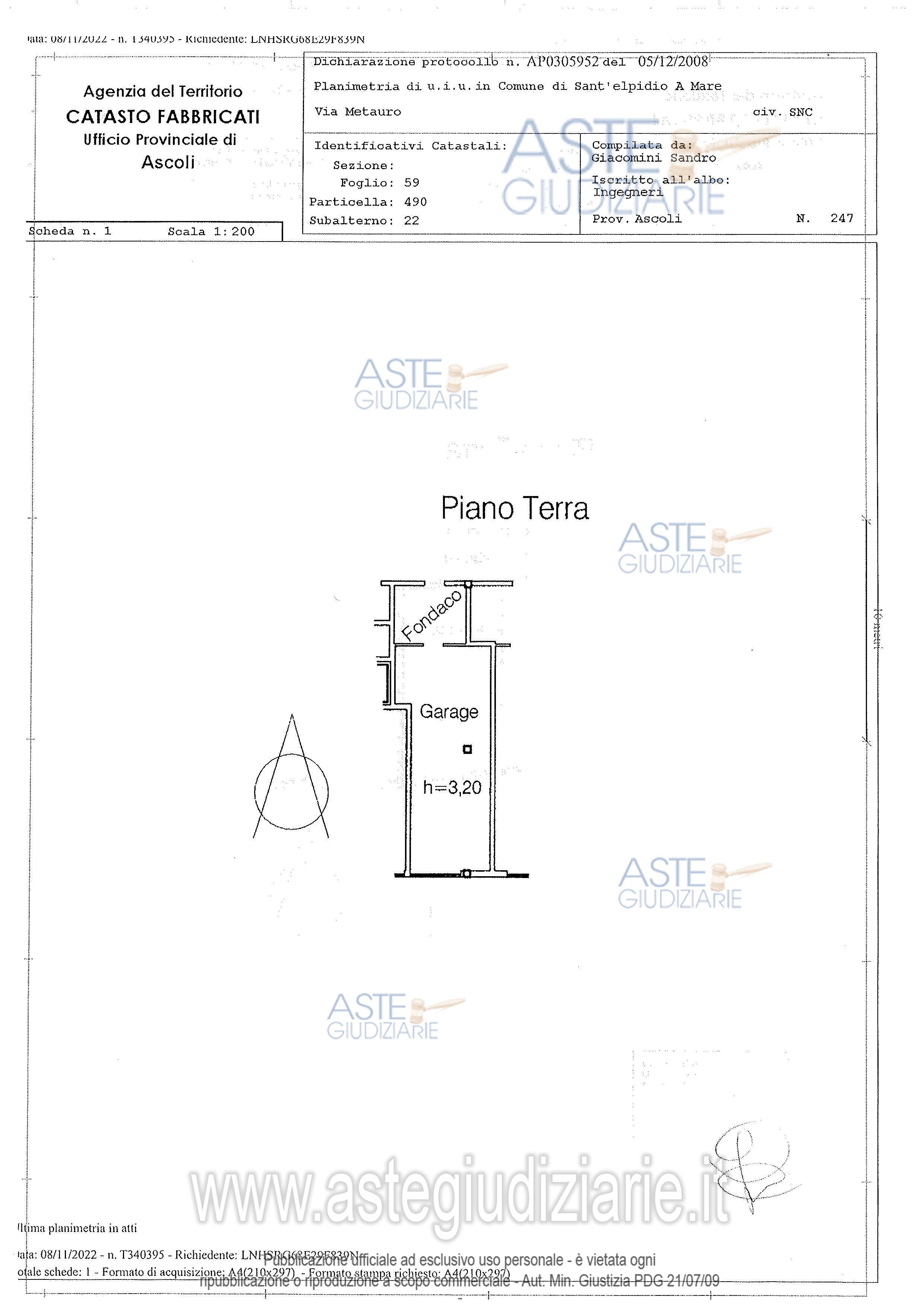 Planimetria del bene