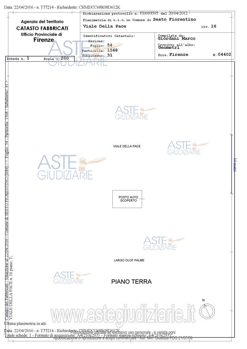 Planimetria del bene
