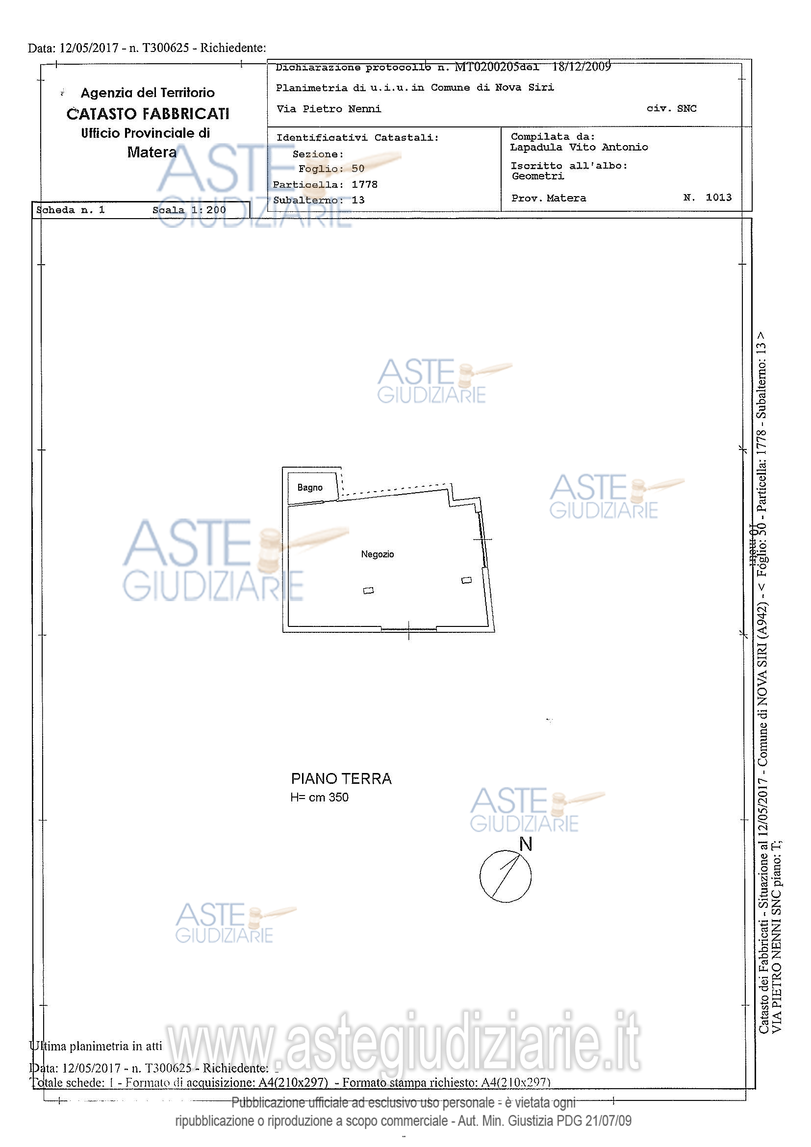 Planimetria del bene
