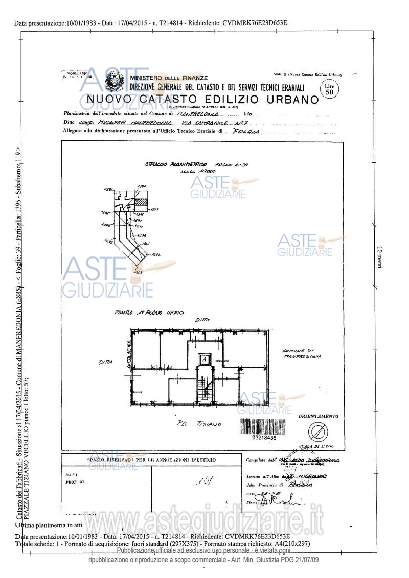 Planimetria del bene