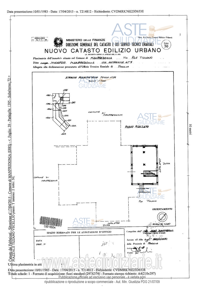 Planimetria del bene