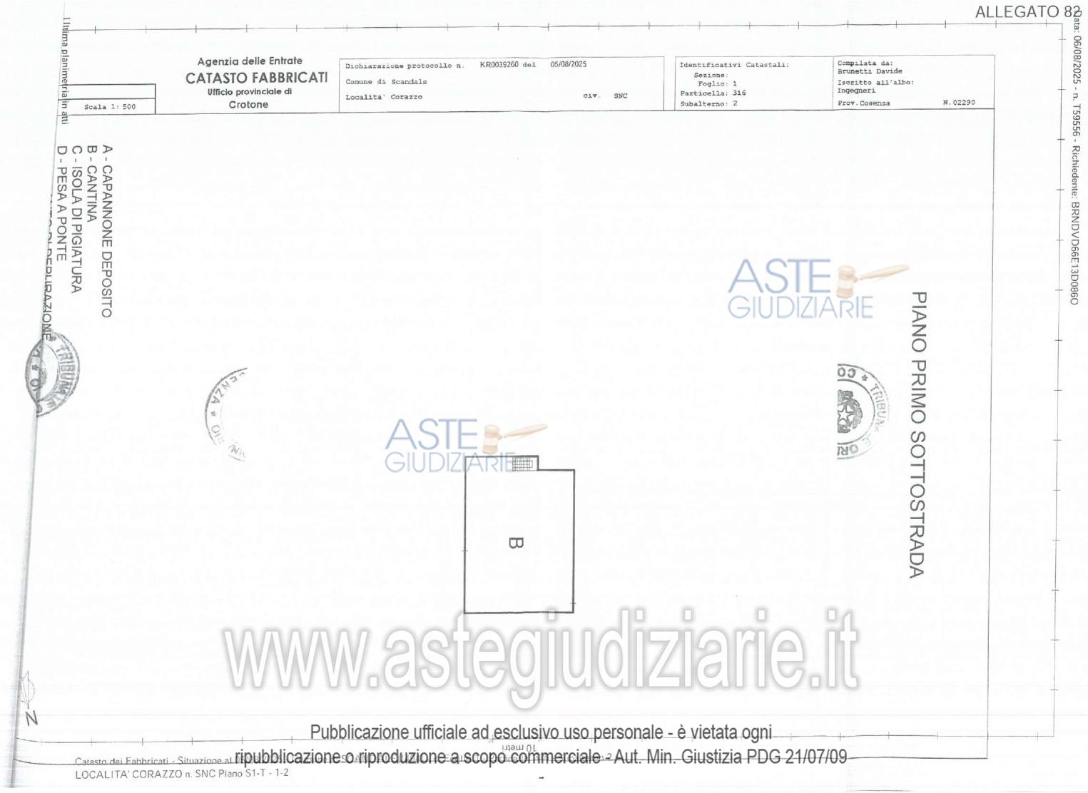 Planimetria del bene