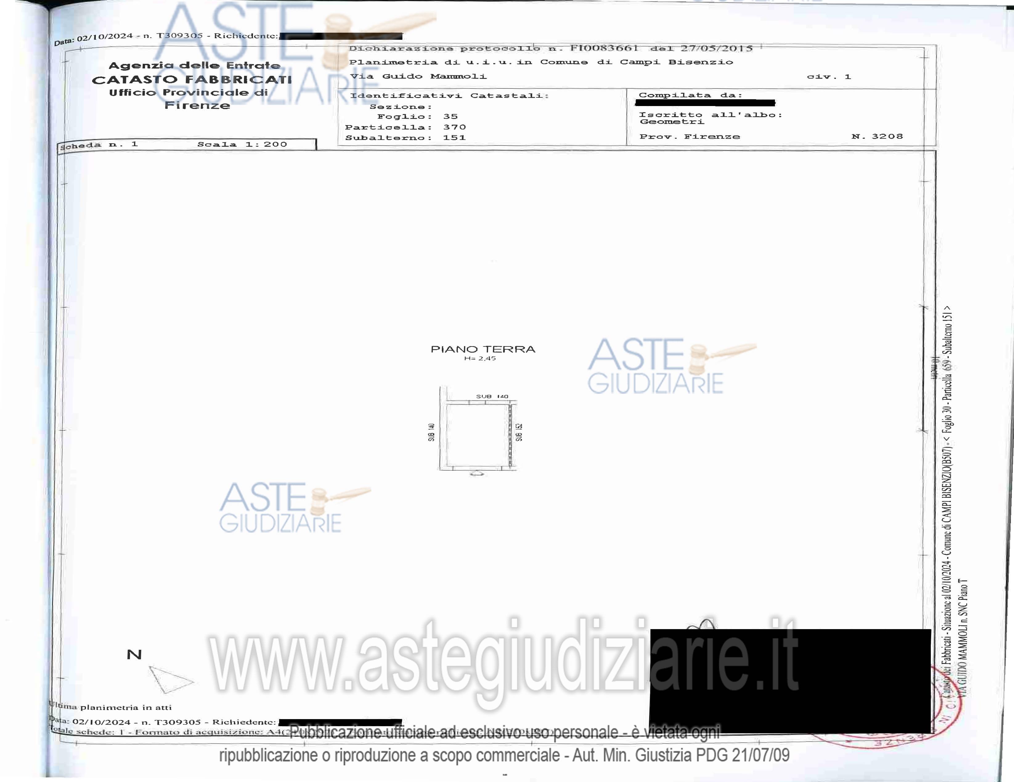 Planimetria del bene