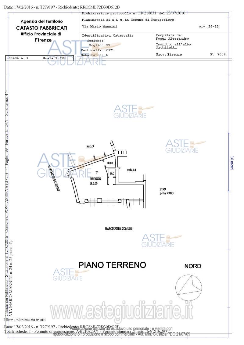 Planimetria del bene