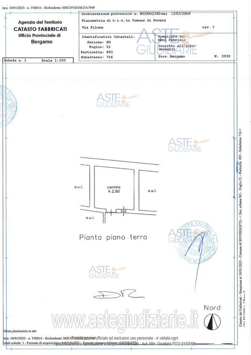 Planimetria del bene
