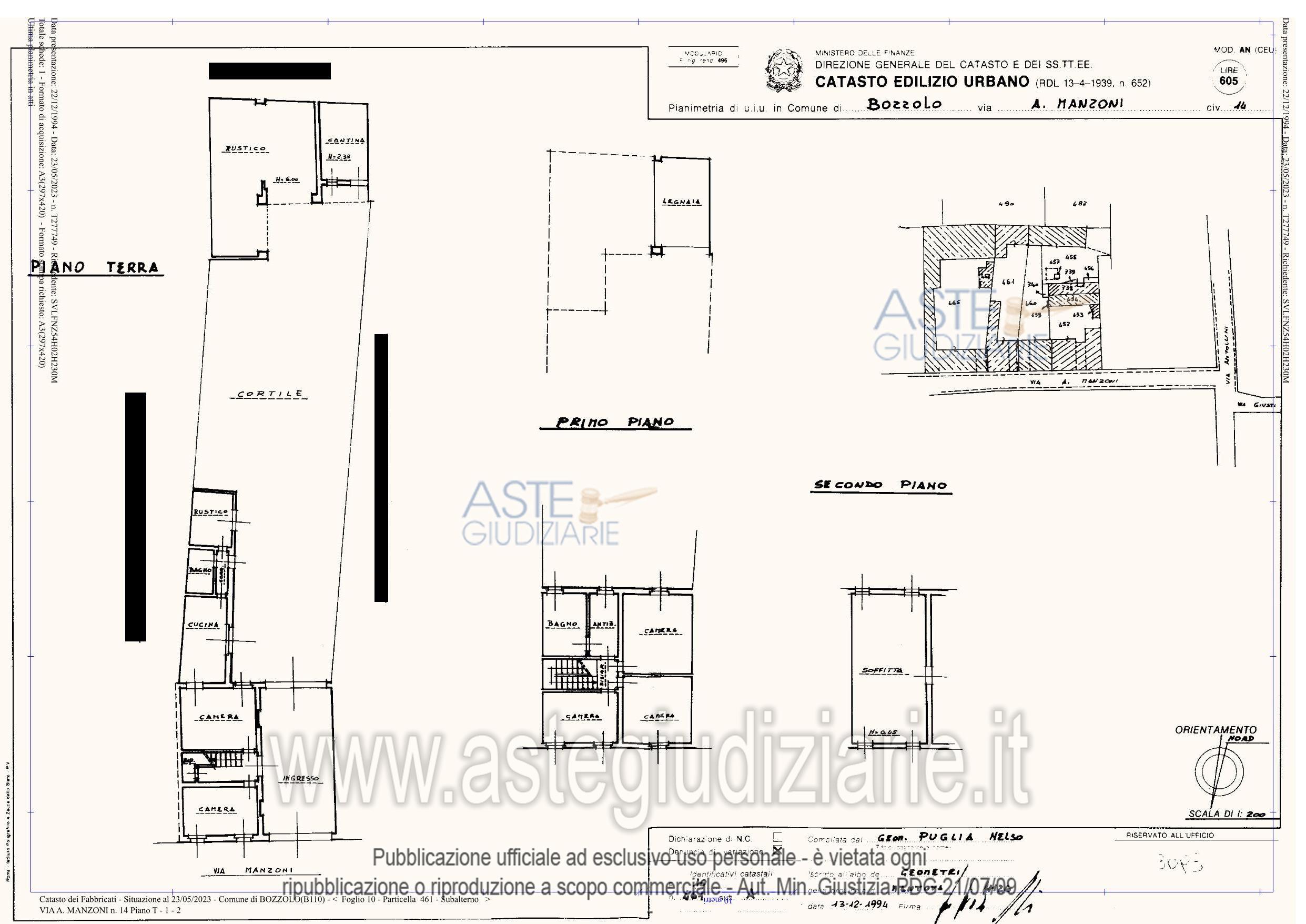 Planimetria del bene