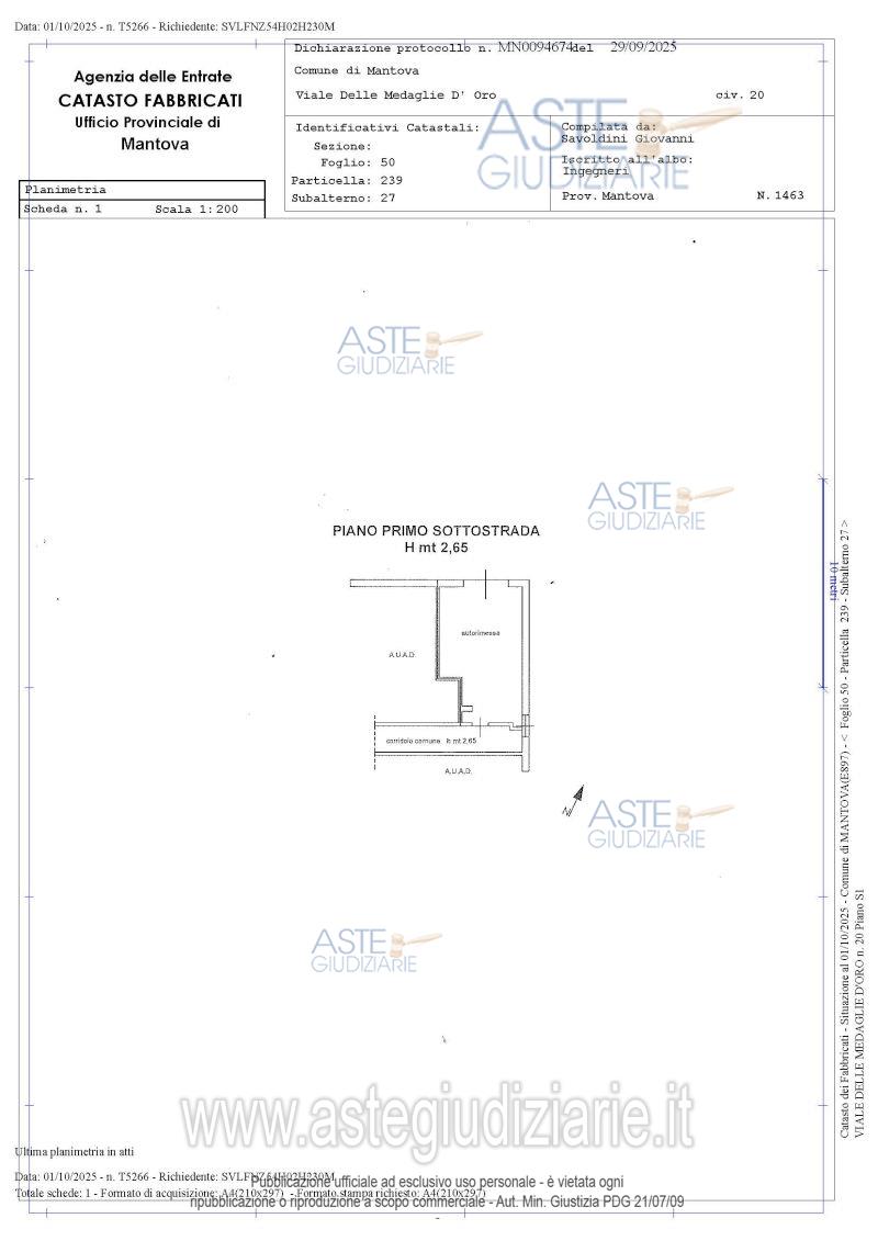 Planimetria del bene