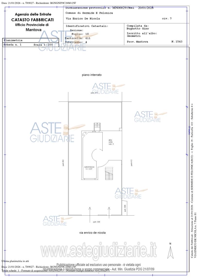 Planimetria del bene