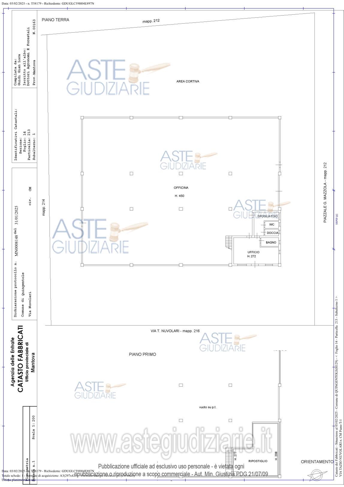 Planimetria del bene