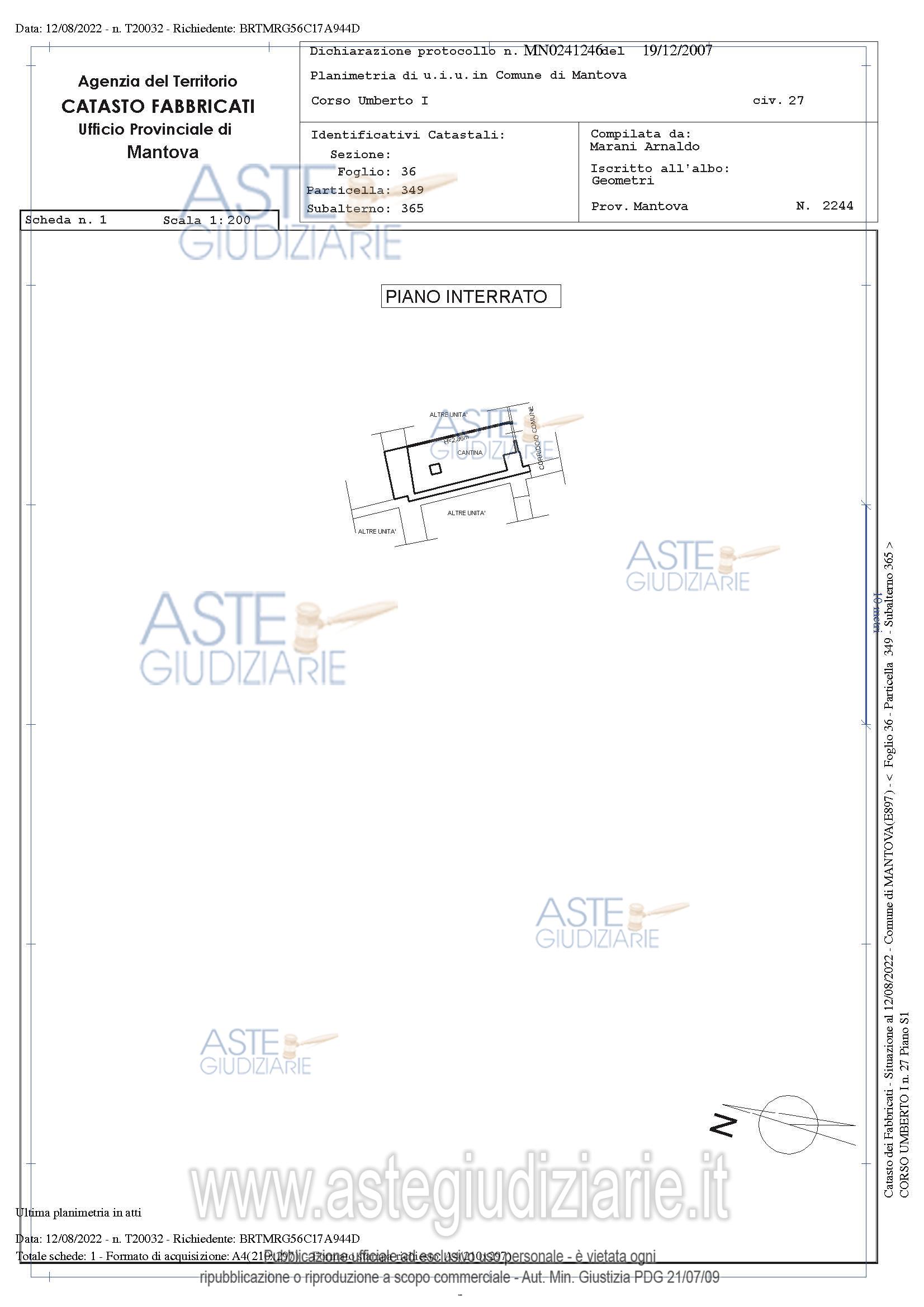 Planimetria del bene
