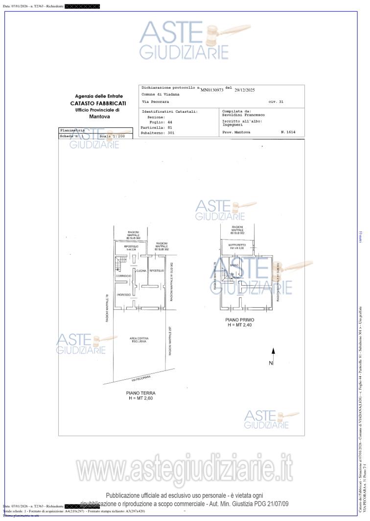 Planimetria del bene
