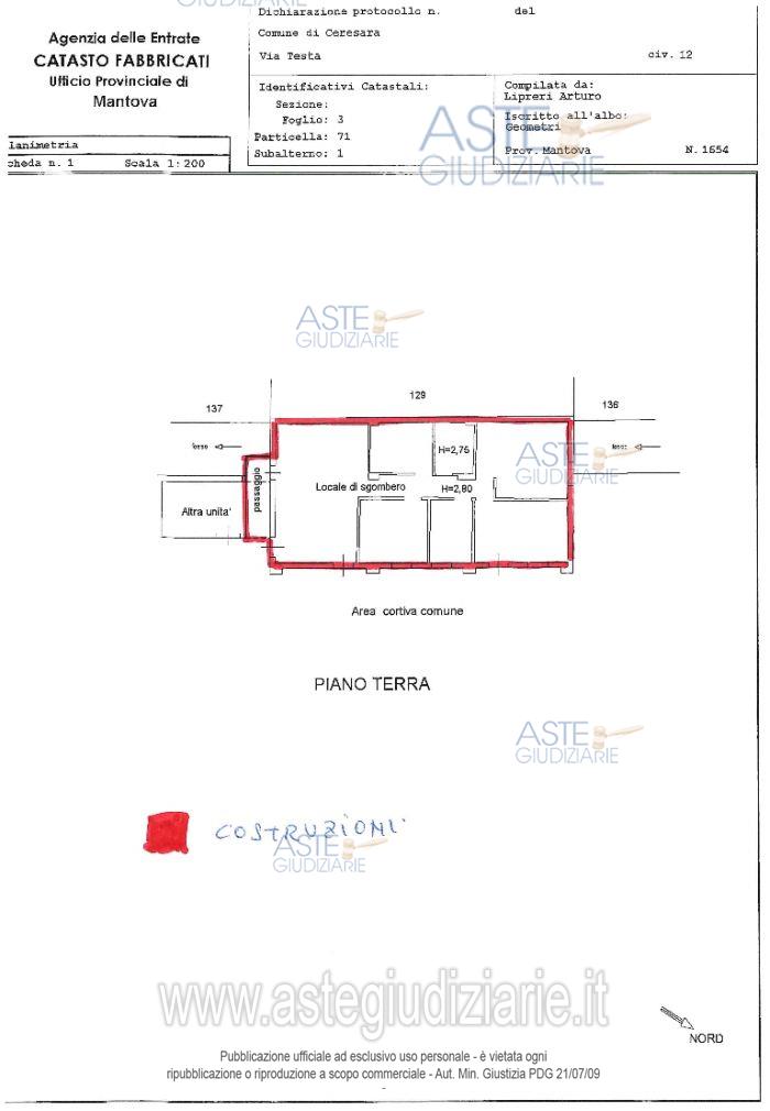 Planimetria del bene