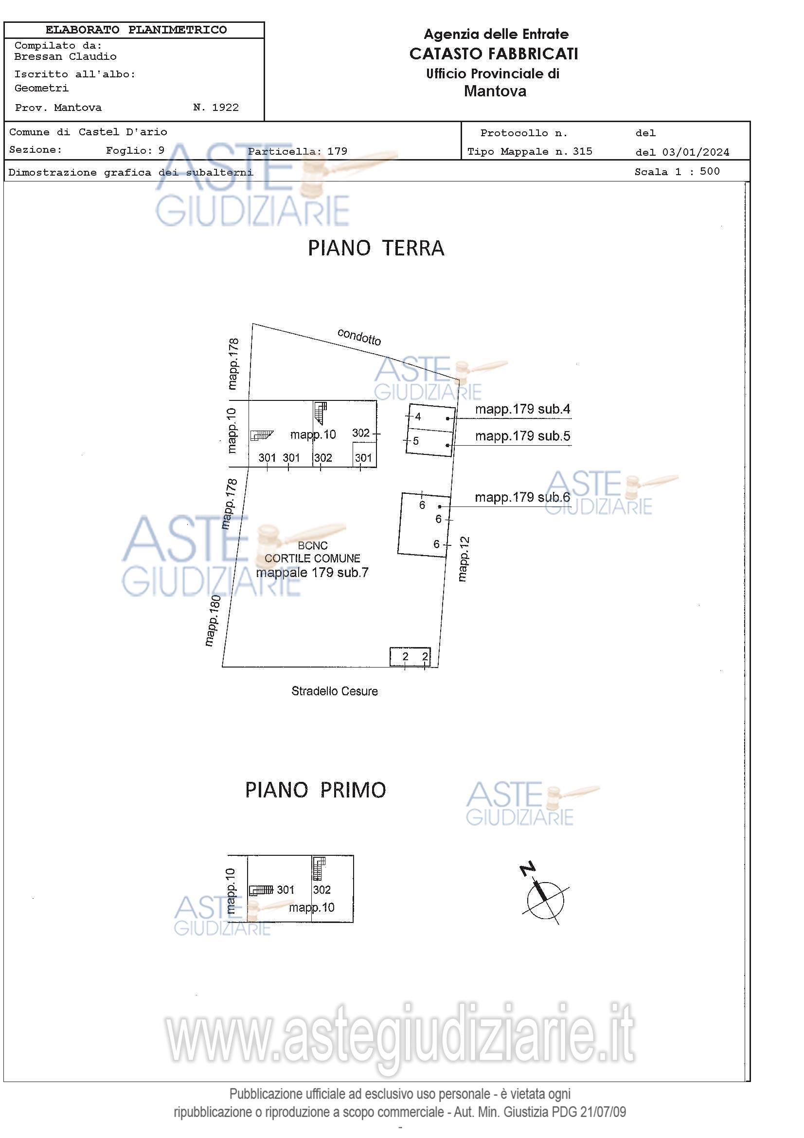 Planimetria del bene