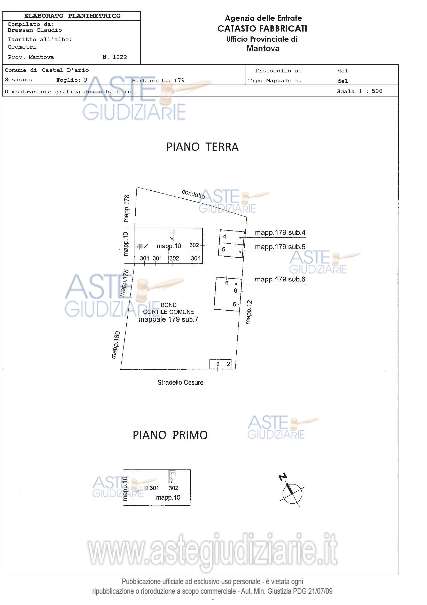 Planimetria del bene