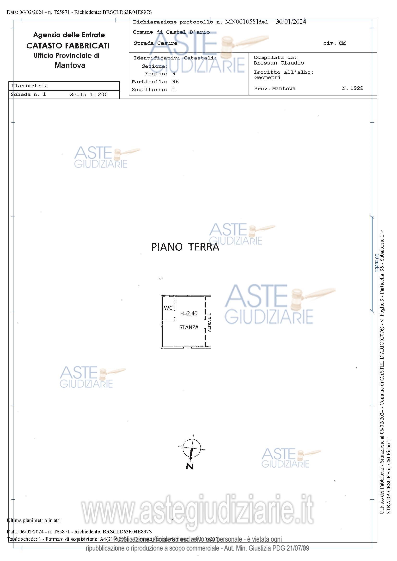 Planimetria del bene