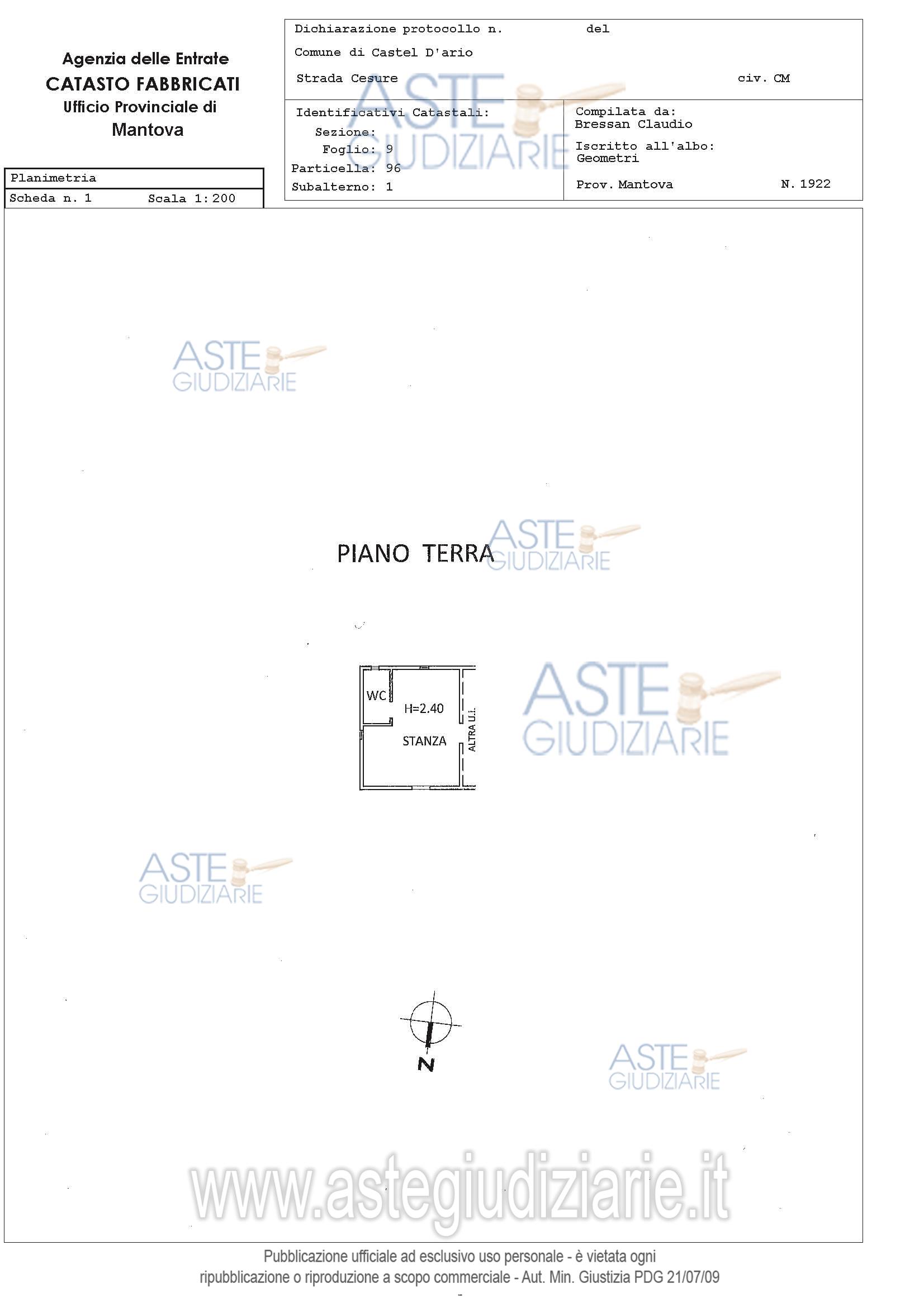 Planimetria del bene