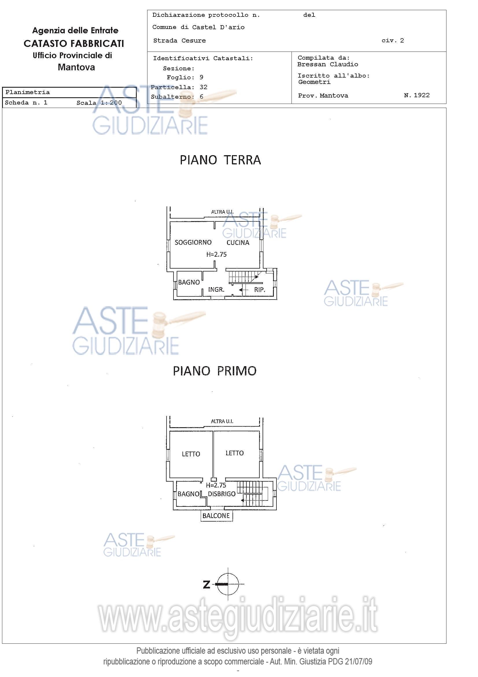 Planimetria del bene