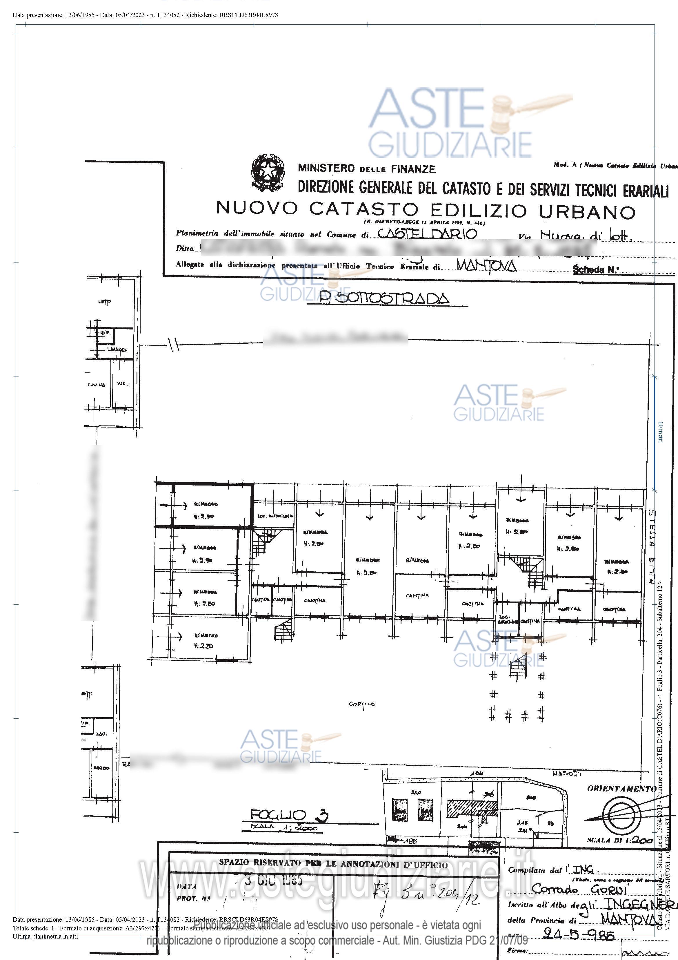 Planimetria del bene