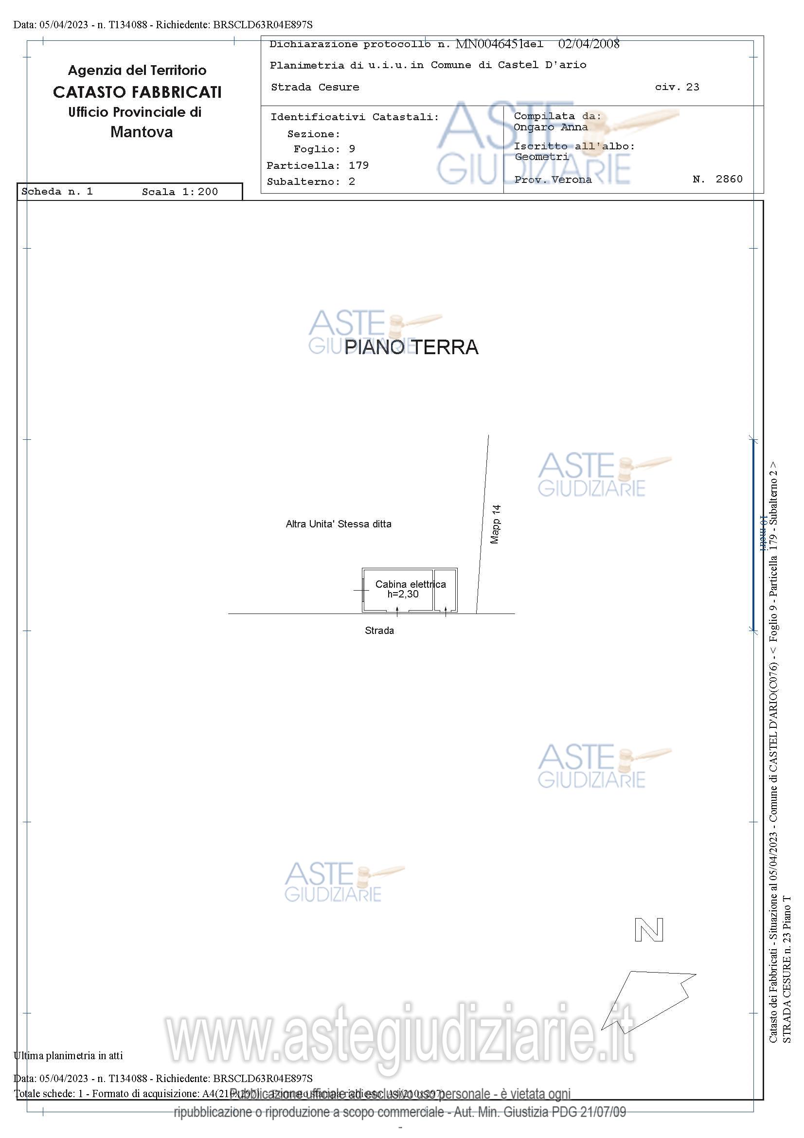 Planimetria del bene