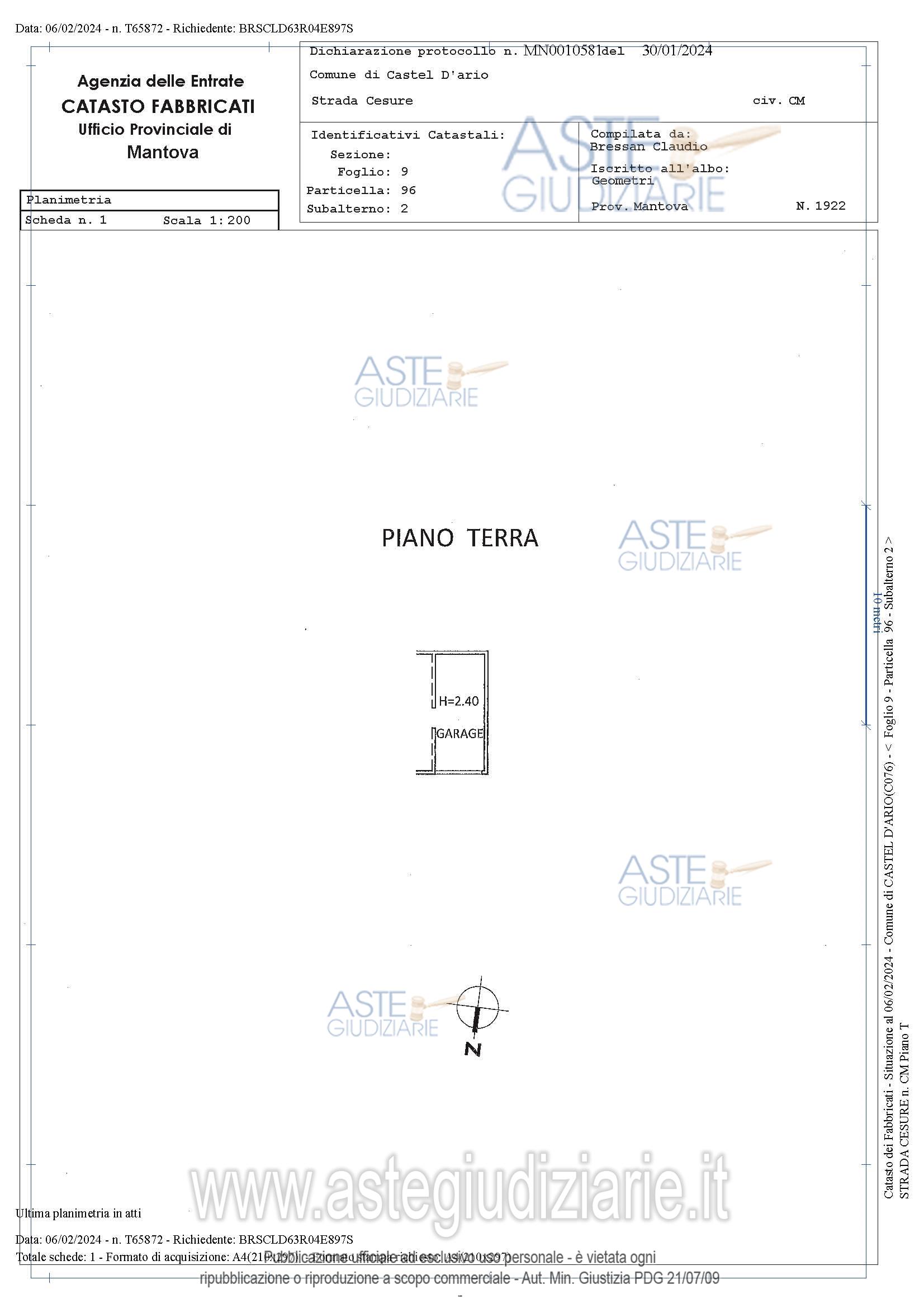 Planimetria del bene