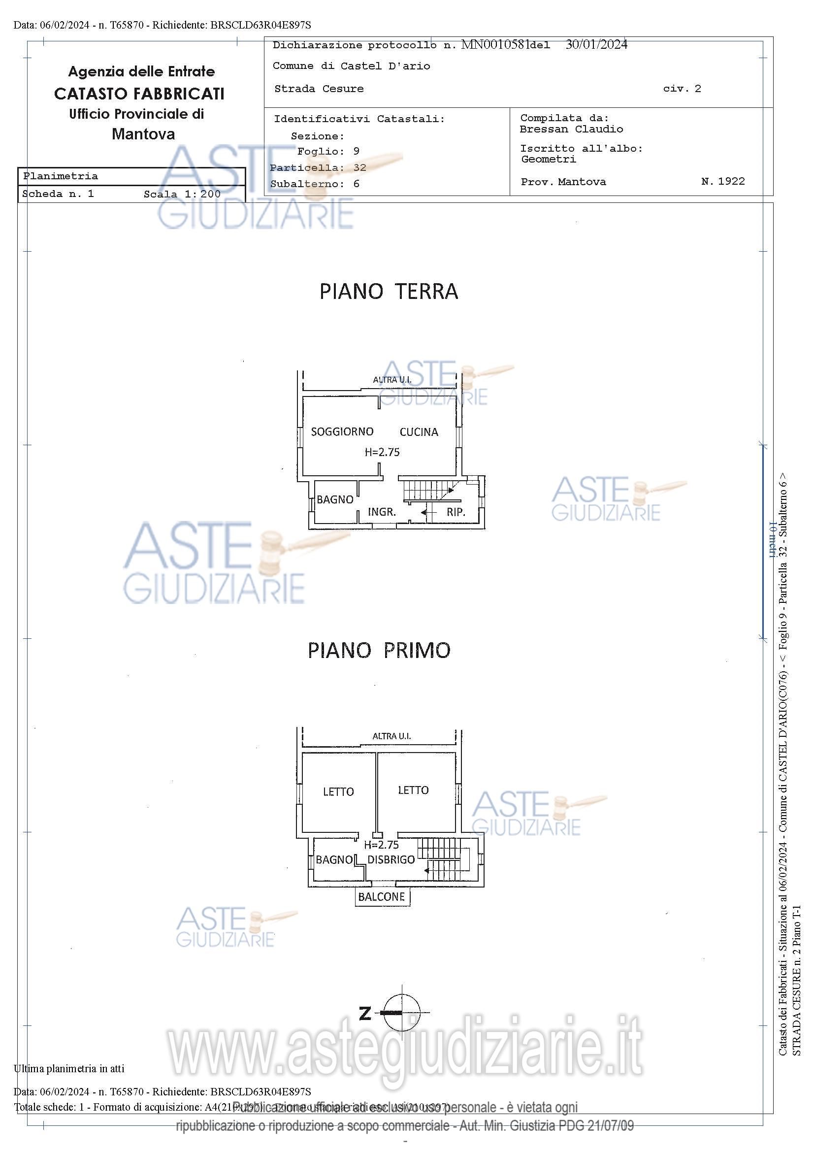 Planimetria del bene